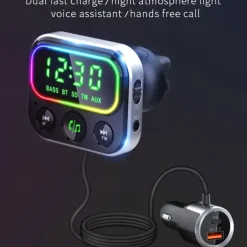 FM Transmitter BC79 Compatible BT5.0 Car Charger Car Kit MP3 Music Audio Player Hands-Free Calling Dual USB Port