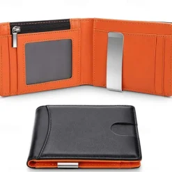 Fold RFID Blocking WalletMens Slim Wallet With Money Clip RFID Blocking Bifold Minimalist Credit Card Holder For Men