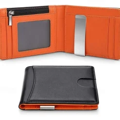 Fold RFID Blocking WalletMens Slim Wallet With Money Clip RFID Blocking Bifold Minimalist Credit Card Holder For Men