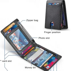 Fold RFID Blocking WalletMens Slim Wallet With Money Clip RFID Blocking Bifold Minimalist Credit Card Holder For Men