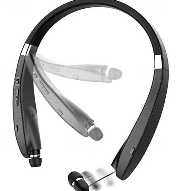 Foldable Bluetooth Headset Lightweight Retractable Bluetooth Headphones for Sports&Exercise Noise Cancelling Stereo Neckband Wireless Headset