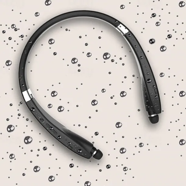 Foldable Bluetooth Headset Lightweight Retractable Bluetooth Headphones for Sports&Exercise Noise Cancelling Stereo Neckband Wireless Headset