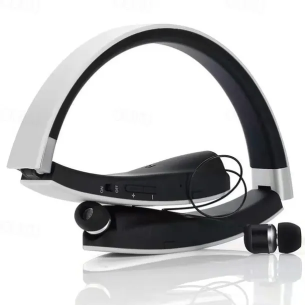 Foldable Bluetooth Headset Lightweight Retractable Bluetooth Headphones for Sports&Exercise Noise Cancelling Stereo Neckband Wireless Headset