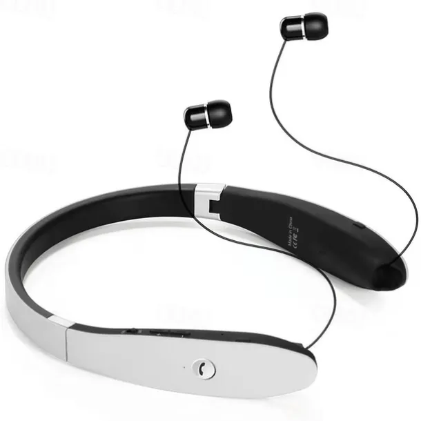 Foldable Bluetooth Headset Lightweight Retractable Bluetooth Headphones for Sports&Exercise Noise Cancelling Stereo Neckband Wireless Headset
