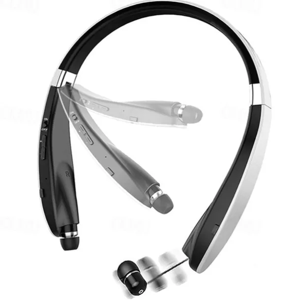 Foldable Bluetooth Headset Lightweight Retractable Bluetooth Headphones for Sports&Exercise Noise Cancelling Stereo Neckband Wireless Headset