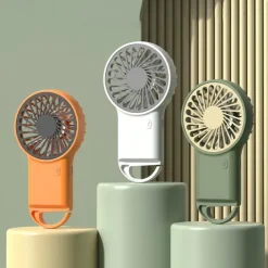 Foldable Cartoon Mini Fan – USB Rechargeable Handheld Fan with Hiking Buckle, Ideal for Kids or Travel