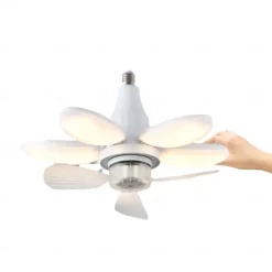 Foldable Ceiling Fan with Lights and Remote, Dimmable LED Bulb, 3000K-6500K, Easy Install for Bedroom, Living Room, Garage