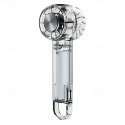 Foldable Desktop & Handheld Transparent Fan – 3-Speed Turbo Cooling, Quiet Operation, Retractable Hook, Portable Clear Design for Outdoor & Indoor Use