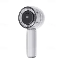 Foldable Desktop & Handheld Portable Cooling Fan Crystal Clear Transparent Mini Fan 100-Speed LED Digital Display