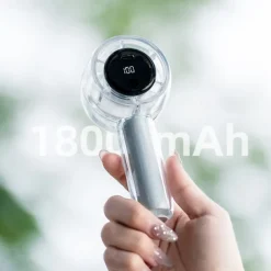 Foldable Desktop & Handheld Portable Cooling Fan Crystal Clear Transparent Mini Fan 100-Speed LED Digital Display