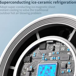 Foldable Dual-Use Desktop and Handheld Fan with Digital Display, 100-Speed Adjustment, Ice Refrigeration, and 4000mAh Long Battery Life