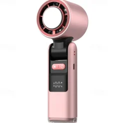 Foldable Dual-Use Desktop and Handheld Fan with Digital Display, 100-Speed Adjustment, Ice Refrigeration, and 4000mAh Long Battery Life