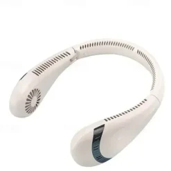 Foldable Hanging Neck Fan – Bladeless USB Rechargeable Mute Air Cooling Fan for Sport and Travel