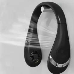 Foldable Hanging Neck Fan – Bladeless USB Rechargeable Mute Air Cooling Fan for Sport and Travel