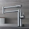 Foldable Kitchen Faucet Cold Water Only, Rotatable Kitchen Brass Taps Chrome Single Handle One Hole Kitchen Sink Faucet