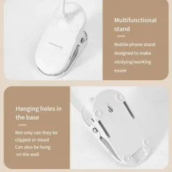 Foldable LED Desk Lamp, USB Rechargeable, 3 Modes Touch Dimming Clip-on Reading Light for Eye Protection