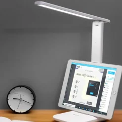 Foldable led small desk lamp with usb charging eye protection smart for learning bedroom and students