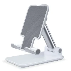 Foldable Mobile Phone Holder Stand Retractable Adjustable Phone Holder Cradle for iPhone 13 12 11 Pro Max X iPad and All Smartphones Adjustable Metal Desk Desktop Tablet Universal Cell Phone Holder