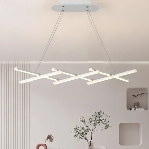 Foldable Modern LED Chandelier Dimmable Retractable Pendant Light with Remote Spiral Linear Hanging Pendant Light Fixtures 220-240V