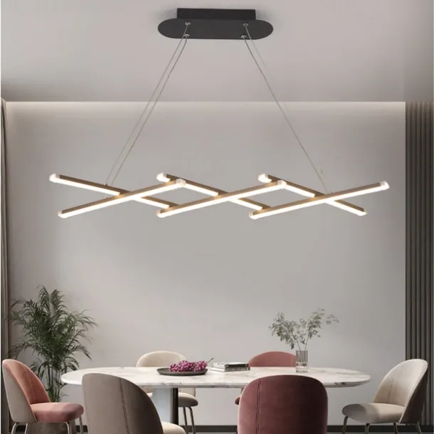 Foldable Modern LED Chandelier Dimmable Retractable Pendant Light with Remote Spiral Linear Hanging Pendant Light Fixtures 220-240V