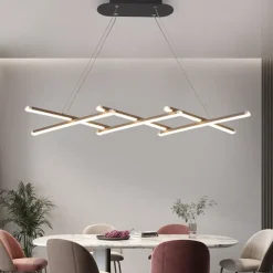 Foldable Modern LED Chandelier Dimmable Retractable Pendant Light with Remote Spiral Linear Hanging Pendant Light Fixtures 220-240V