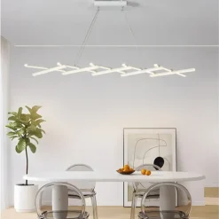 Foldable Modern LED Chandelier Dimmable Retractable Pendant Light with Remote Spiral Linear Hanging Pendant Light Fixtures 220-240V