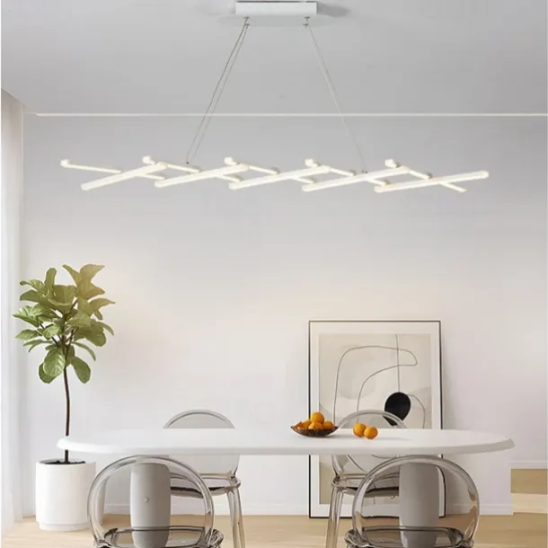 Foldable Modern LED Chandelier Dimmable Retractable Pendant Light with Remote Spiral Linear Hanging Pendant Light Fixtures 220-240V