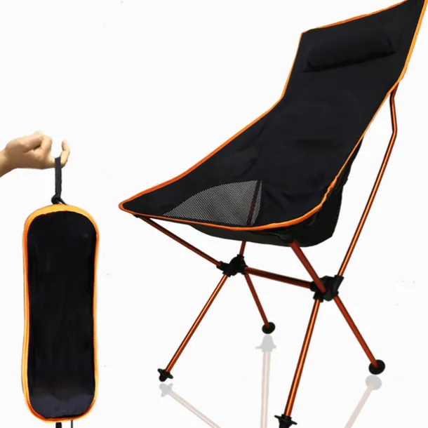 Folding Chair Beach Chair Camping Chair Fishing Chair High Back with Headrest Ultra Light (UL) Foldable Breathable Compact Mesh 7075 Aluminium Alloy for 1 person Fishing Blue Red Orange Dark Blue
