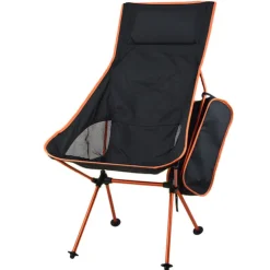 Folding Chair Beach Chair Camping Chair Fishing Chair High Back with Headrest Ultra Light (UL) Foldable Breathable Compact Mesh 7075 Aluminium Alloy for 1 person Fishing Blue Red Orange Dark Blue