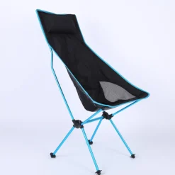 Folding Chair Beach Chair Camping Chair Fishing Chair High Back with Headrest Ultra Light (UL) Foldable Breathable Compact Mesh 7075 Aluminium Alloy for 1 person Fishing Blue Red Orange Dark Blue