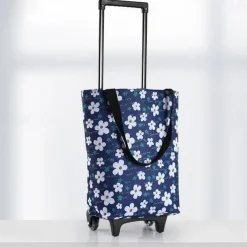 Folding Shopping Pull Cart Trolley Bag with Wheels Reusable Grocery Shopping Bags Eco Large Food Supermarket Vegetables Bags