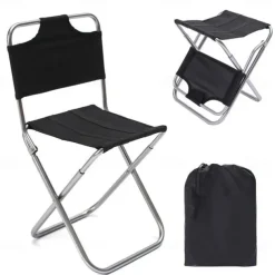 Folding Stool Collapsible Stool Camping Stool with Carry Bag Fishing Stool Beach Chair Fishing Chairs Portable Breathable Foldable Lightweight Aluminum Alloy