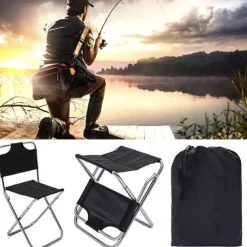 Folding Stool Collapsible Stool Camping Stool with Carry Bag Fishing Stool Beach Chair Fishing Chairs Portable Breathable Foldable Lightweight Aluminum Alloy