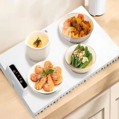 Food Warmer Mat Adjustable Food Warmer Silicone Electric Heating Tray for Food Full Surface Heating Nano-Material Silicone Heating Tray Roll Up