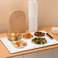 Food Warmer Mat Adjustable Food Warmer Silicone Electric Heating Tray for Food Full Surface Heating Nano-Material Silicone Heating Tray Roll Up