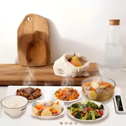 Food Warmer Mat Adjustable Food Warmer Silicone Electric Heating Tray for Food Full Surface Heating Nano-Material Silicone Heating Tray Roll Up