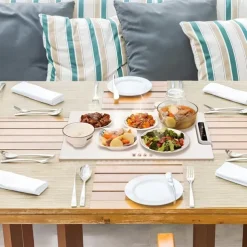 Food Warmer Mat Adjustable Food Warmer Silicone Electric Heating Tray for Food Full Surface Heating Nano-Material Silicone Heating Tray Roll Up