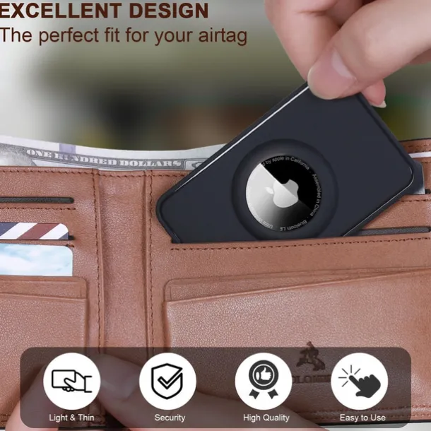 For Airtag Wallet HolderFlexible Silicone Slim Airtag Wallet Card -Ultra-Thin Airtag Case - Wallet Airtag Holder Stays Hidden for PursesHandbags Backpack Wallets & Clutch Bags
