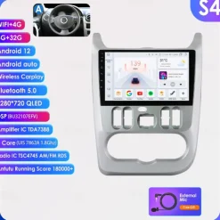 For Renault Logan 1 Sandero Dacia Duster 2009 - 2015 Car Radio Multimedia Video Player Navigation Android 12 stereo