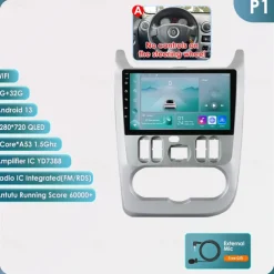 For Renault Logan 1 Sandero Dacia Duster 2009 - 2015 Car Radio Multimedia Video Player Navigation Android 12 stereo