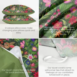 Forest Animal Duvet Cover Set - Includes Duvet Cover and Pillowcases - Nature-Inspired Design with Woodland Creatures - Soft and Comfortable Fabric - Perfect for Cozy Bedroom Decor