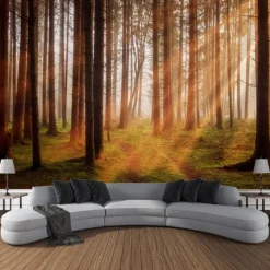 Forest Green Hanging Tapestry Wall Art Large Tapestry Mural Decor Photograph Backdrop Blanket Curtain Home Bedroom Living Room Decoration