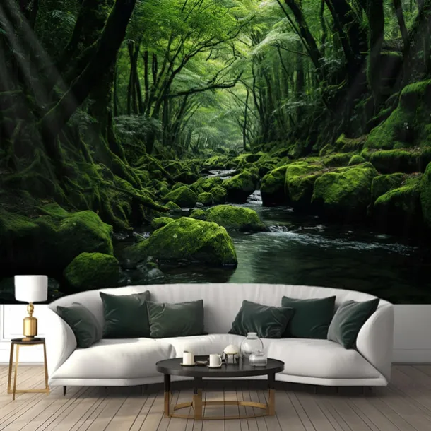 Forest River Hanging Tapestry Wall Art Large Tapestry Mural Decor Photograph Backdrop Blanket Curtain Home Bedroom Living Room Decoration