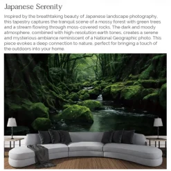 Forest River Hanging Tapestry Wall Art Large Tapestry Mural Decor Photograph Backdrop Blanket Curtain Home Bedroom Living Room Decoration