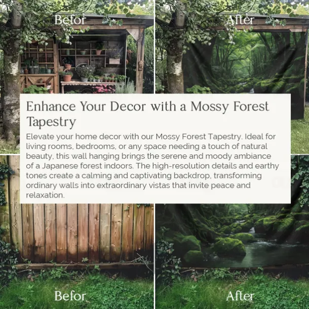 Forest River Hanging Tapestry Wall Art Large Tapestry Mural Decor Photograph Backdrop Blanket Curtain Home Bedroom Living Room Decoration