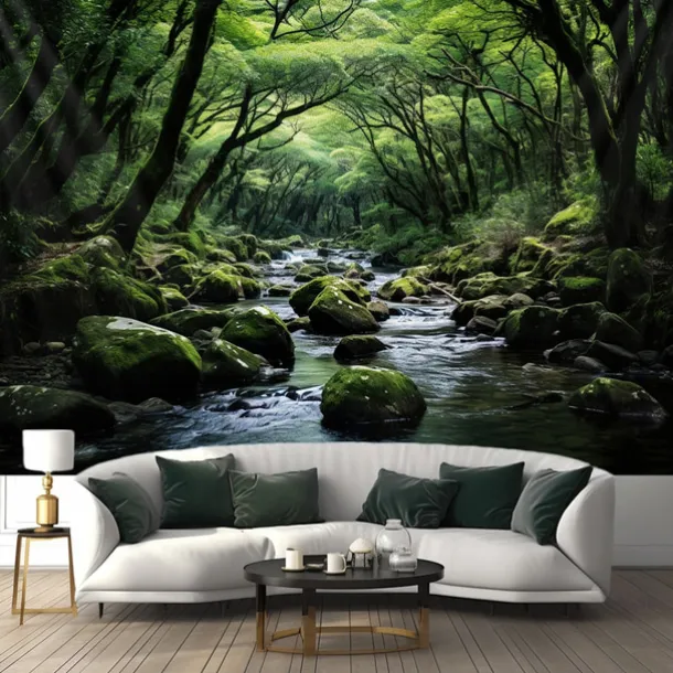 Forest River Hanging Tapestry Wall Art Large Tapestry Mural Decor Photograph Backdrop Blanket Curtain Home Bedroom Living Room Decoration