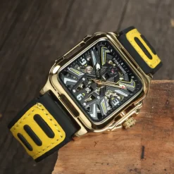 Forsining Casual Skeleton Hollow Automatic Watch 3D Montre Homme Mens Wristwatches Luminous Military Watches