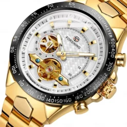 FORSINING Men Mechanical Watch Outdoor Sports Fashion Wristwatch Automatic Self-winding Luminous Waterproof Decoration Steel Watch