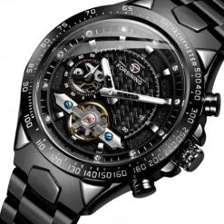 FORSINING Men Mechanical Watch Outdoor Sports Fashion Wristwatch Automatic Self-winding Luminous Waterproof Decoration Steel Watch
