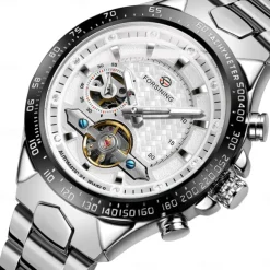 FORSINING Men Mechanical Watch Outdoor Sports Fashion Wristwatch Automatic Self-winding Luminous Waterproof Decoration Steel Watch